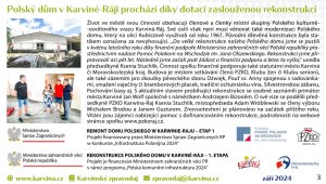 Polský dům v Karviné-Ráji prochází díky dotaci zaslouženou rekonstrukcí